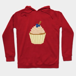 Cream coloured cupcake pixel art Hoodie